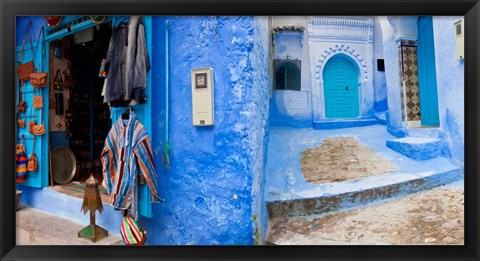 Framed Store in a street, Chefchaouen, Morocco Print