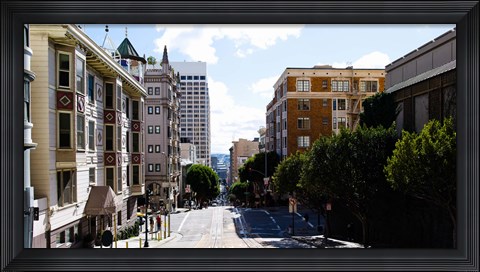 Framed Buildings on both sides of a street, Powell Street, San Francisco, California, USA Print