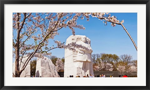 Framed Tourists at Martin Luther King Jr. National Memorial, Washington DC, USA Print