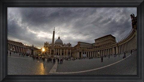 Framed Basilica in the town square at sunset, St. Peter&#39;s Basilica, St. Peter&#39;s Square, Vatican City Print