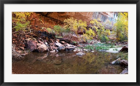 Framed Reflecting pond in Zion National Park, Springdale, Utah, USA Print