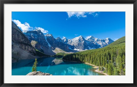 Framed Moraine Lake at Banff National Park in the Canadian Rockies near Lake Louise, Alberta, Canada Print