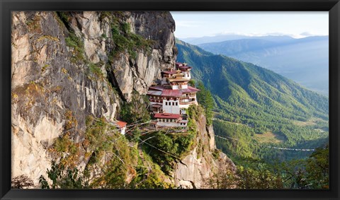 Framed Monastery on mountain, Taktsang Monastery, Paro Valley, Paro District, Bhutan Print