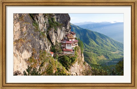 Framed Monastery on mountain, Taktsang Monastery, Paro Valley, Paro District, Bhutan Print