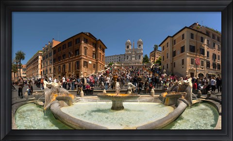 Framed Fontana Della Barcaccia at Piazza Di Spagna, Rome, Lazio, Italy Print
