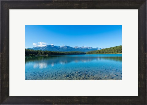 Framed Patricia Lake with mountains in the background, Jasper National Park, Alberta, Canada Print
