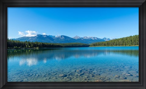 Framed Patricia Lake with mountains in the background, Jasper National Park, Alberta, Canada Print