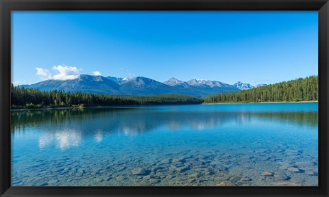 Framed Patricia Lake with mountains in the background, Jasper National Park, Alberta, Canada Print