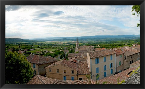 Framed Clouds over a town, Place du Terrail, Bonnieux, Vaucluse, Provence-Alpes-Cote d&#39;Azur, France Print