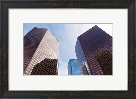 Framed Low angle view of skyscrapers, Wells Fargo Center, California Plaza, Los Angeles, California, USA Print