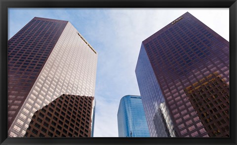 Framed Low angle view of skyscrapers, Wells Fargo Center, California Plaza, Los Angeles, California, USA Print