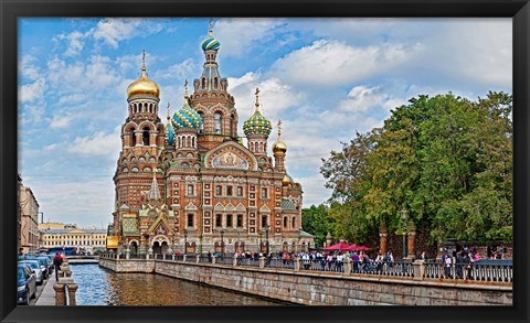 Framed Church in a city, Church Of The Savior On Blood, St. Petersburg, Russia Print