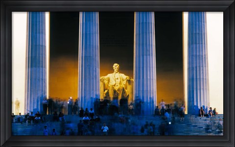 Framed Tourists at Lincoln Memorial, Washington DC, USA Print