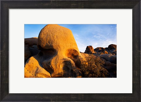 Framed Skull Rock formations, Joshua Tree National Park, California, USA Print