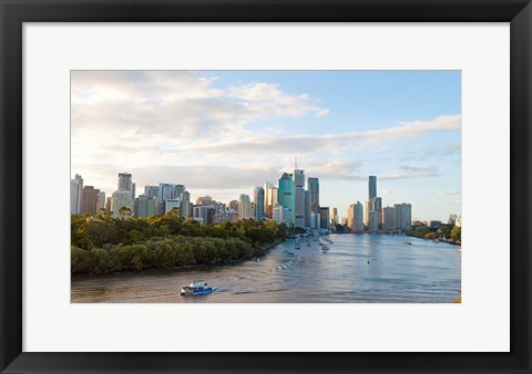 Framed Buildings at the waterfront, Brisbane, Queensland, Australia Print