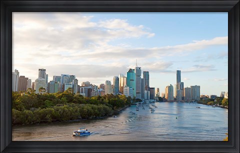 Framed Buildings at the waterfront, Brisbane, Queensland, Australia Print