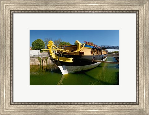 Framed Replica of the Count of La Fayette ship, Rochefort, Charente-Maritime, Poitou-Charentes, France Print