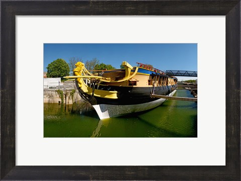 Framed Replica of the Count of La Fayette ship, Rochefort, Charente-Maritime, Poitou-Charentes, France Print