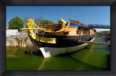 Framed Replica of the Count of La Fayette ship, Rochefort, Charente-Maritime, Poitou-Charentes, France Print