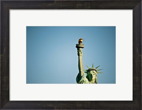 Framed Low angle view of the Statue Of Liberty, Liberty Island, New York City, New York State, USA Print