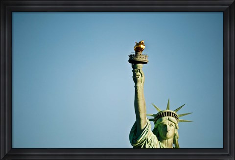 Framed Low angle view of the Statue Of Liberty, Liberty Island, New York City, New York State, USA Print