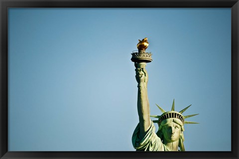 Framed Low angle view of the Statue Of Liberty, Liberty Island, New York City, New York State, USA Print