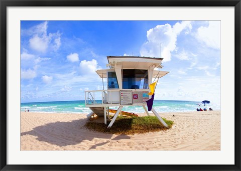 Framed Lifeguard hut on the beach, Fort Lauderdale, Florida, USA Print