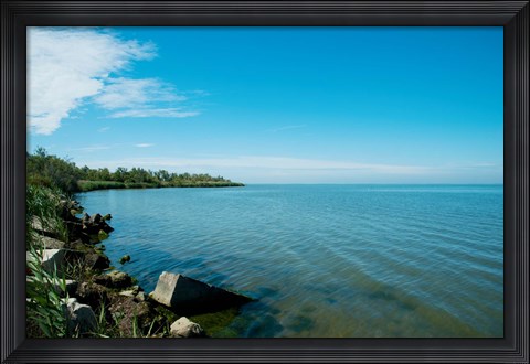 Framed View of a lake, Etang de Vaccares, Camargue, Bouches-Du-Rhone, Provence-Alpes-Cote d&#39;Azur, France Print