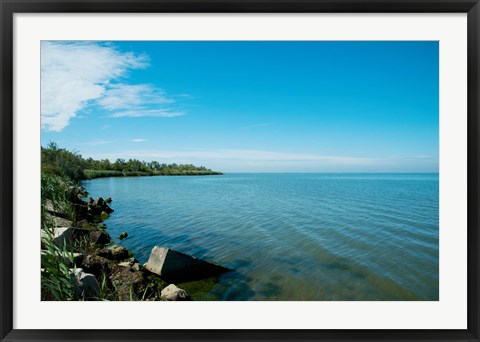 Framed View of a lake, Etang de Vaccares, Camargue, Bouches-Du-Rhone, Provence-Alpes-Cote d&#39;Azur, France Print