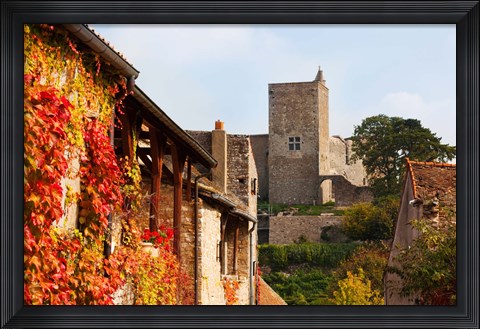 Framed Castle on a hill, Brancion, Maconnais, Saone-et-Loire, Burgundy, France Print