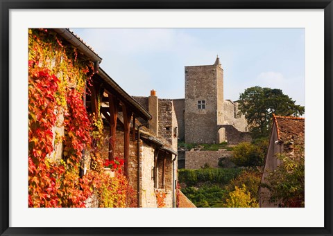Framed Castle on a hill, Brancion, Maconnais, Saone-et-Loire, Burgundy, France Print