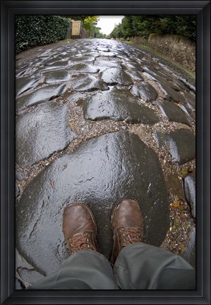 Framed Cobblestones of the Appian Way, Rome, Lazio, Italy Print