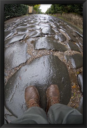 Framed Cobblestones of the Appian Way, Rome, Lazio, Italy Print