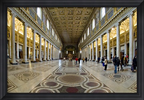 Framed Tourists at a church, Santa Maria Maggiore Church, Rome, Lazio, Italy Print