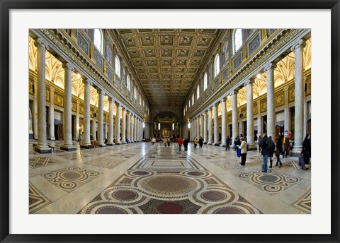 Framed Tourists at a church, Santa Maria Maggiore Church, Rome, Lazio, Italy Print