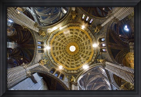 Framed Interiors of Siena Cathedral, Siena, Tuscany, Italy Print
