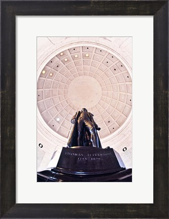 Framed Statue of Thomas Jefferson in a memorial, Jefferson Memorial, Washington DC, USA Print