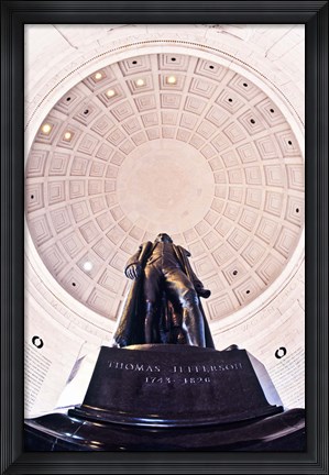 Framed Statue of Thomas Jefferson in a memorial, Jefferson Memorial, Washington DC, USA Print