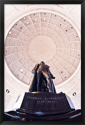 Framed Statue of Thomas Jefferson in a memorial, Jefferson Memorial, Washington DC, USA Print