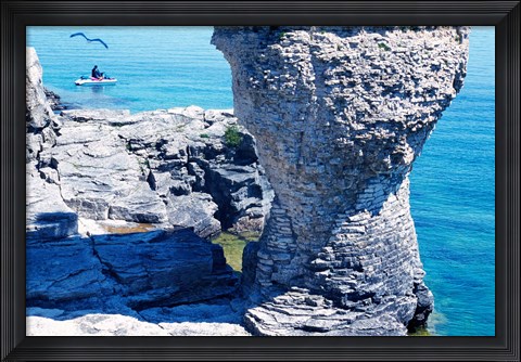 Framed Rock formations, Bruce Peninsula, Georgian Bay, Ontario, Canada Print