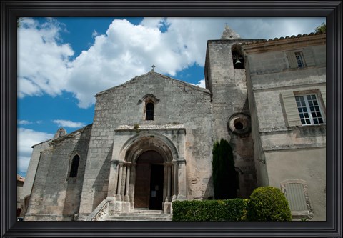Framed Facade of a church, Eglise Saint-Vincent, Les Baux-De-Provence, Bouches-Du-Rhone, Provence-Alpes-Cote d&#39;Azur, France Print