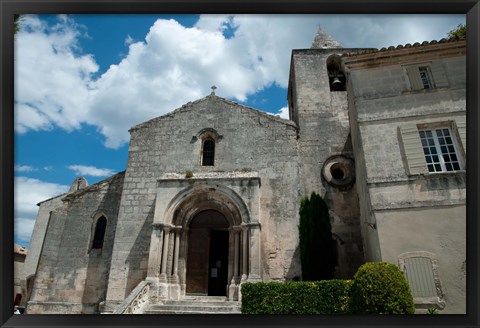 Framed Facade of a church, Eglise Saint-Vincent, Les Baux-De-Provence, Bouches-Du-Rhone, Provence-Alpes-Cote d&#39;Azur, France Print