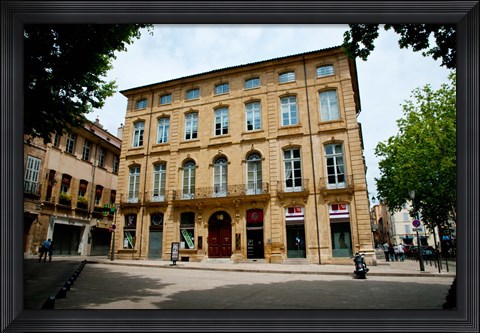 Framed Facade of a building, Place Forbin, Cours Mirabeau, Aix-En-Provence, Bouches-Du-Rhone, Provence-Alpes-Cote d&#39;Azur, France Print