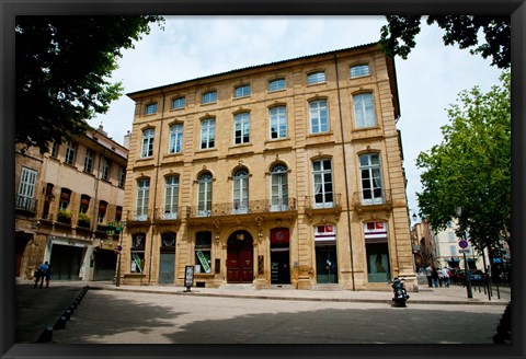 Framed Facade of a building, Place Forbin, Cours Mirabeau, Aix-En-Provence, Bouches-Du-Rhone, Provence-Alpes-Cote d&#39;Azur, France Print