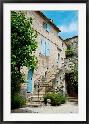 Framed Staircase of an old house, Lacoste, Vaucluse, Provence-Alpes-Cote d&#39;Azur, France Print