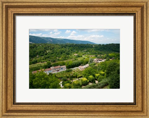 Framed Aerial view of a plant nursery, Menerbes, Vaucluse, Provence-Alpes-Cote d&#39;Azur, France Print