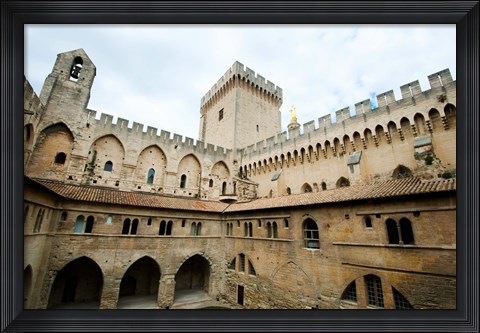 Framed Courtyard of a palace, Palais des Papes, Avignon, Vaucluse, Provence-Alpes-Cote d&#39;Azur, France Print