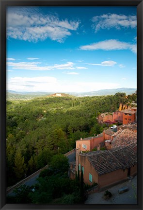 Framed Buildings in a town, Roussillon, Vaucluse, Provence-Alpes-Cote d&#39;Azur, France Print