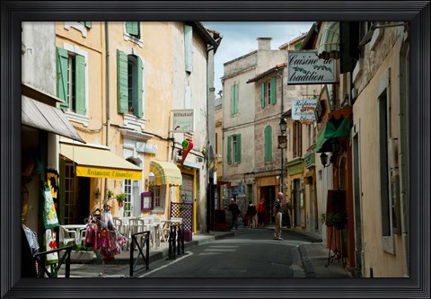 Framed Buildings along a street, Rue Porte de Laure, Arles, Bouches-Du-Rhone, Provence-Alpes-Cote d&#39;Azur, France Print
