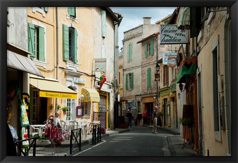 Framed Buildings along a street, Rue Porte de Laure, Arles, Bouches-Du-Rhone, Provence-Alpes-Cote d&#39;Azur, France Print